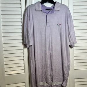 Lavender and white very soft short sleeve polo